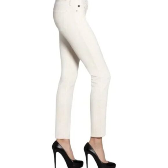 AG Adriano Goldschmied Ivory The Stilt Cigarette Leg Corduroy Pants Size 27 NWOT - Picture 3 of 16